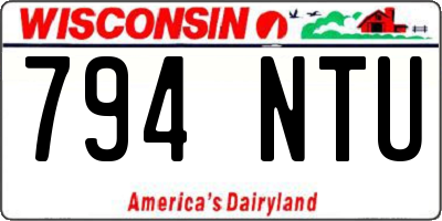 WI license plate 794NTU