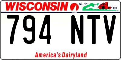 WI license plate 794NTV