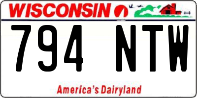 WI license plate 794NTW