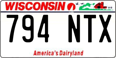 WI license plate 794NTX