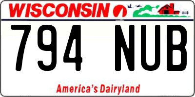 WI license plate 794NUB