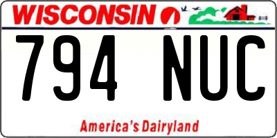 WI license plate 794NUC