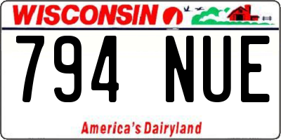 WI license plate 794NUE