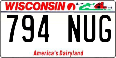 WI license plate 794NUG