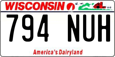 WI license plate 794NUH
