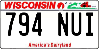 WI license plate 794NUI