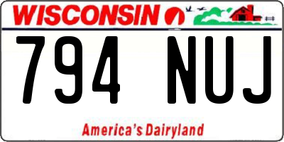 WI license plate 794NUJ