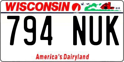 WI license plate 794NUK