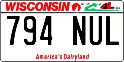 WI license plate 794NUL