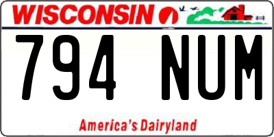 WI license plate 794NUM