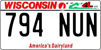 WI license plate 794NUN