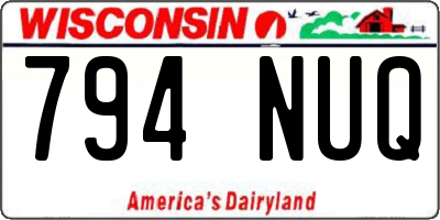 WI license plate 794NUQ