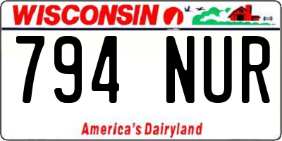 WI license plate 794NUR