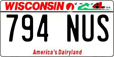 WI license plate 794NUS