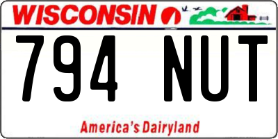 WI license plate 794NUT