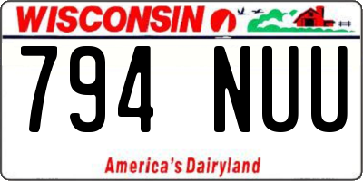 WI license plate 794NUU