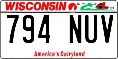 WI license plate 794NUV