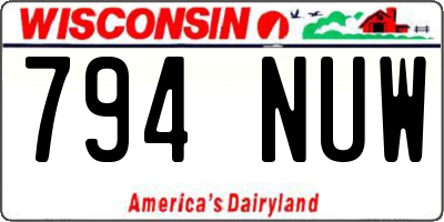 WI license plate 794NUW