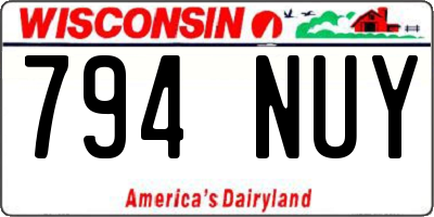 WI license plate 794NUY