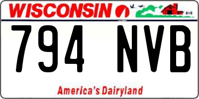 WI license plate 794NVB