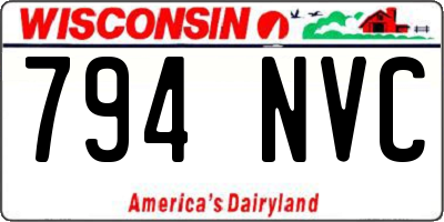 WI license plate 794NVC