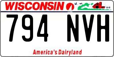 WI license plate 794NVH