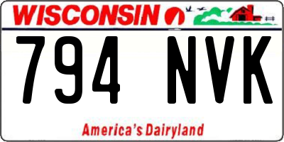 WI license plate 794NVK