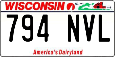 WI license plate 794NVL