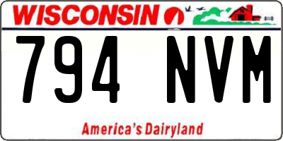 WI license plate 794NVM