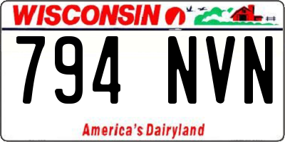 WI license plate 794NVN