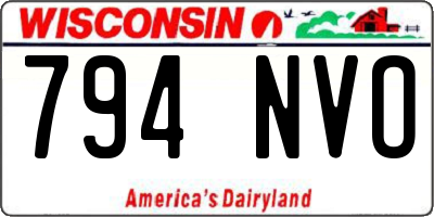 WI license plate 794NVO