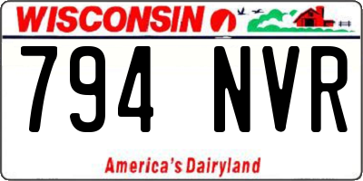 WI license plate 794NVR