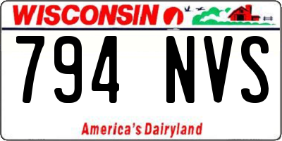 WI license plate 794NVS