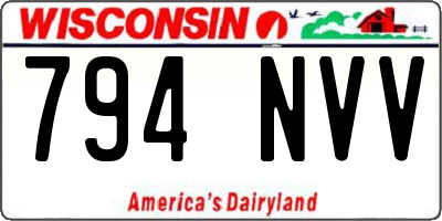 WI license plate 794NVV