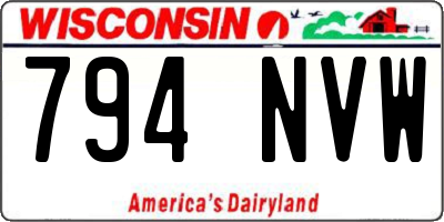 WI license plate 794NVW