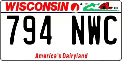 WI license plate 794NWC