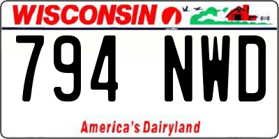 WI license plate 794NWD