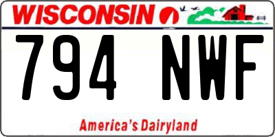 WI license plate 794NWF