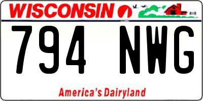 WI license plate 794NWG