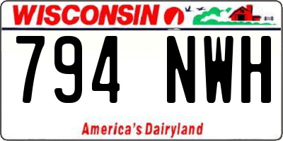 WI license plate 794NWH