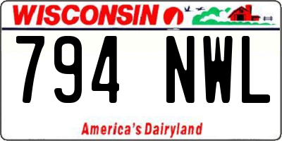 WI license plate 794NWL