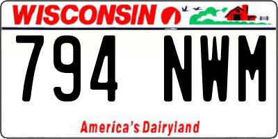 WI license plate 794NWM