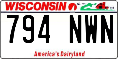 WI license plate 794NWN