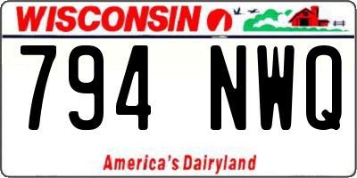 WI license plate 794NWQ