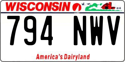 WI license plate 794NWV