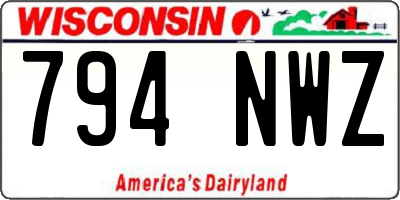 WI license plate 794NWZ