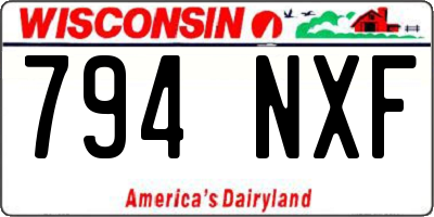 WI license plate 794NXF