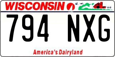 WI license plate 794NXG