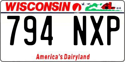 WI license plate 794NXP