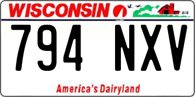 WI license plate 794NXV